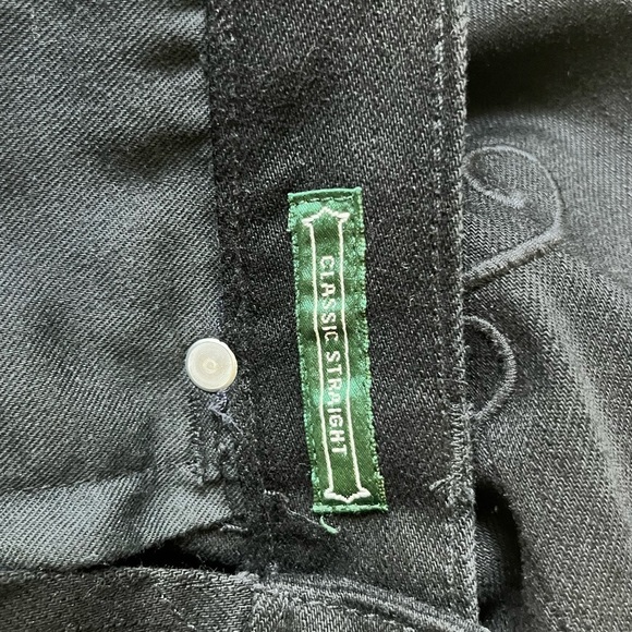 Lauren Ralph Lauren Black Embroidery Embellished High Rise Straight Leg Jeans - Picture 9 of 11